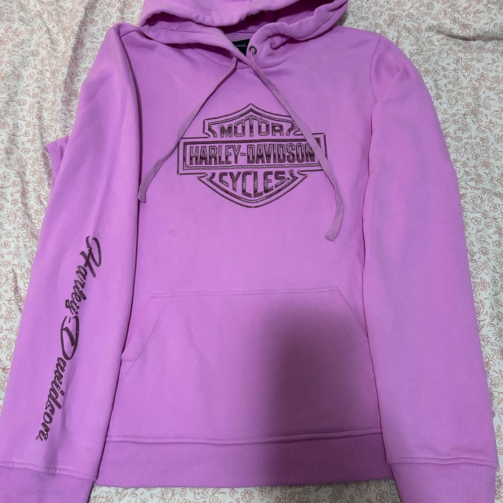 Harley-Davidson Lavender Pink Logo Pullover Hoodie